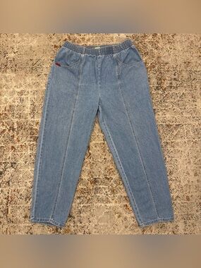 VTG 1992 Gitano Elastic Waist Mom Jeans 16S Tapered High Rise Denim 90s Large XL